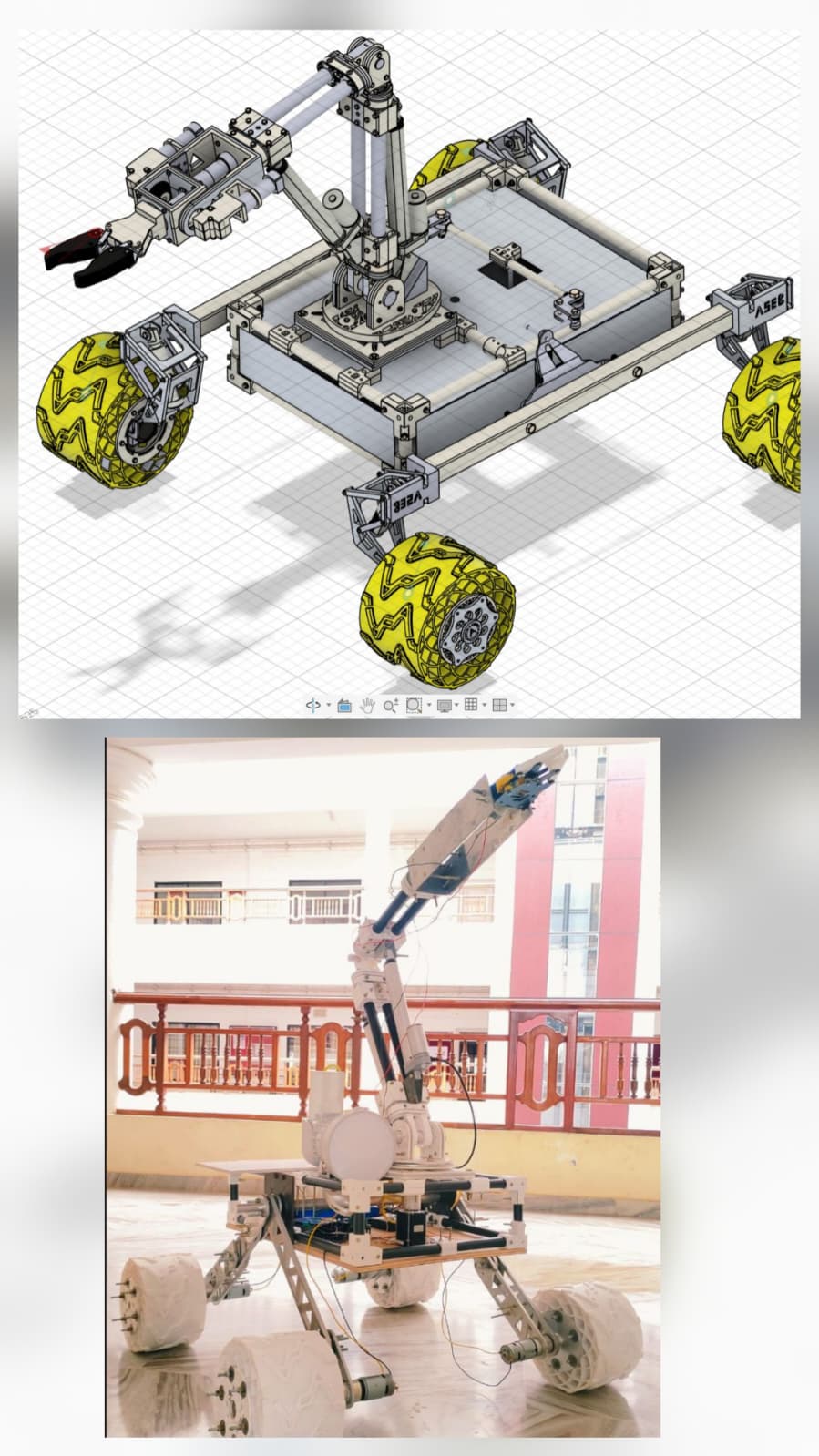 Odyssey Mars Rover CAD design and physical prototype